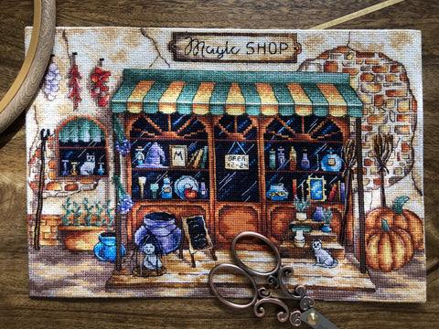 Counted Cross Stitch Embroidery Kit, Aida 16 ct, 33 Colors, Cotton Threads, 28.5 × 19 cm, Andriana