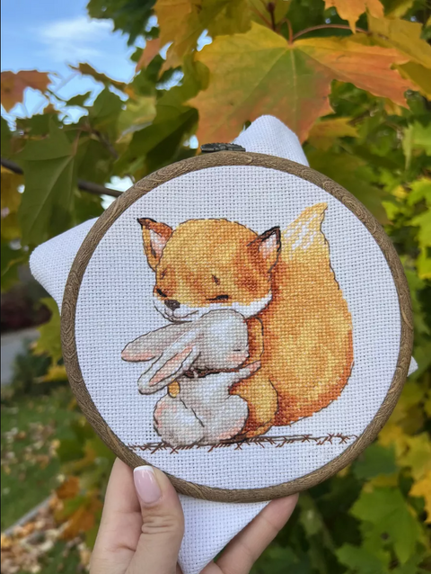 Cross Stitch Embroidery Kit with Chart and Threads, “My Joy” Motif, Andriana, Beginner-Friendly DIY Craft Set