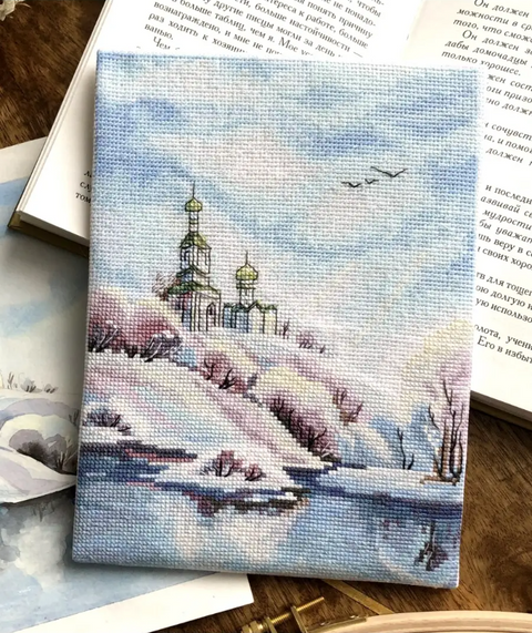Spring Thaw Cross Stitch Kit, Embroidery Set for Beginners and Advanced, Andriana, Home Decor Craft Project