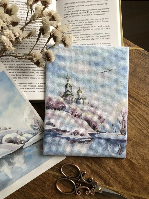 Spring Thaw Cross Stitch Kit, Embroidery Set for Beginners and Advanced, Andriana, Home Decor Craft Project