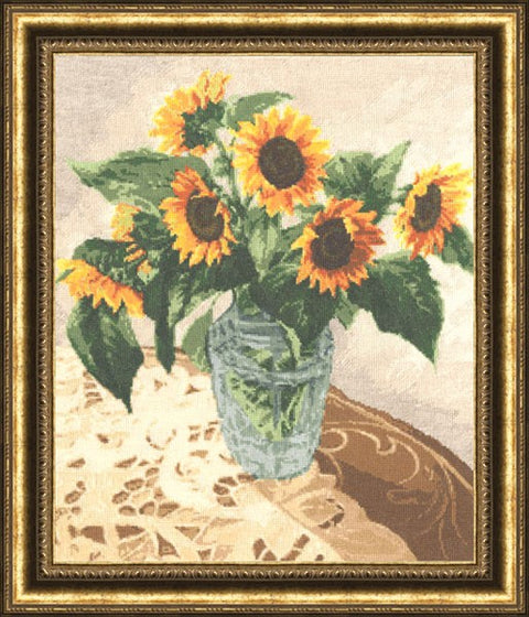 Siuvinėjimo rinkinys „Saulėgrąžų vaza“ SM-015 (40 x 34 cm)