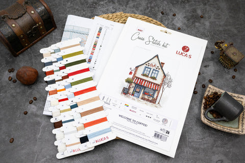 Luca-S Welcome to Coffee Counted Cross Stitch Kit 18x20cm Kitchen Decor