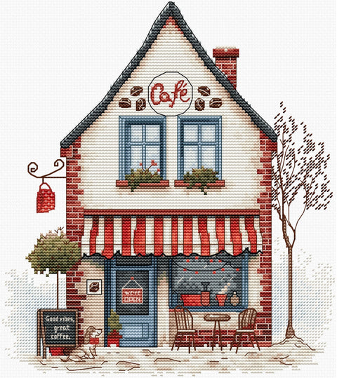 Luca-S Welcome to Coffee Counted Cross Stitch Kit 18x20cm Kitchen Decor