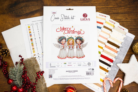 Luca-S “Angel Song” Cross Stitch Kit 22x22cm, Zweigart Aida 16, 35 Colors