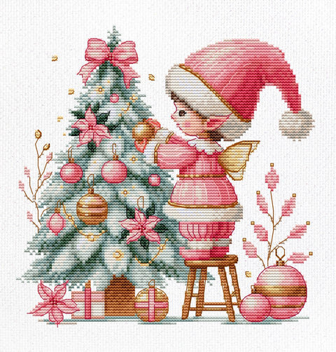 Luca-S Christmas Joy Counted Cross Stitch Kit 17x17cm Aida 16