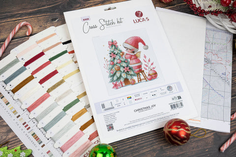 Luca-S Christmas Joy Counted Cross Stitch Kit 17x17cm Aida 16