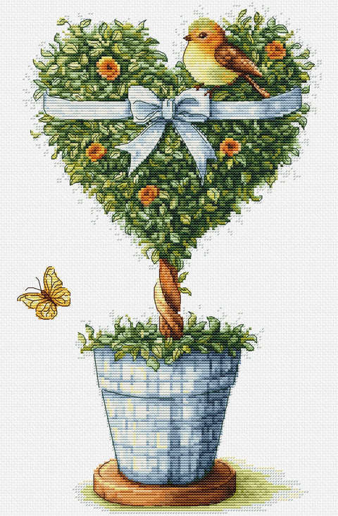 Luca-S Tree of Love Counted Cross Stitch Kit 18x31cm Multicolor Wall Decor Gift
