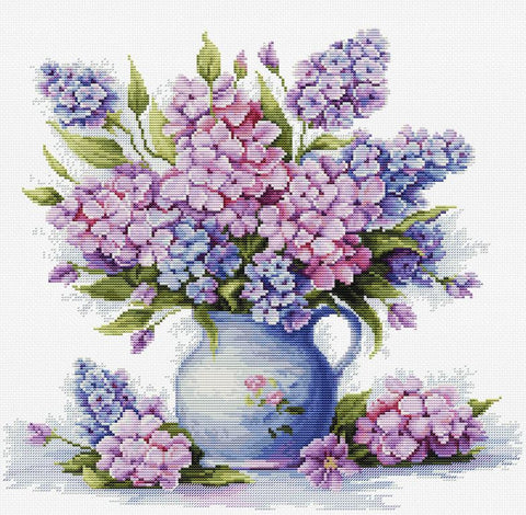 Luca-S Counted Cross Stitch Kit Floral Bat “Fragile Hope” 31x29cm Aida 16ct