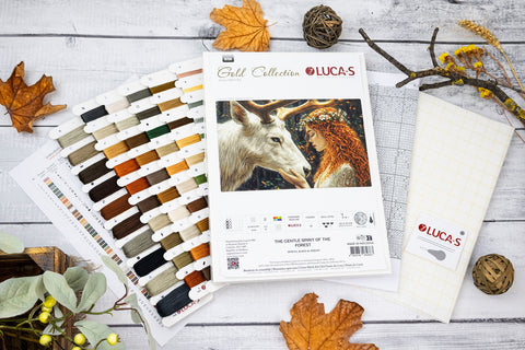 Luca-S Forest Spirit Cross Stitch Kit 52x32cm Zweigart Aida 16ct 62 Colors