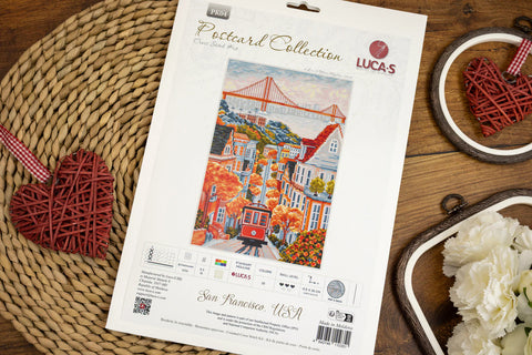 Luca-S San Francisco USA Cross Stitch Kit Aida 16 White 17.5x26cm 35 Colors