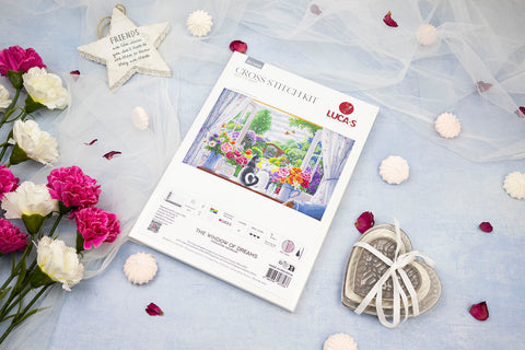 Luca-S The Window of Dreams Cross Stitch Kit 49x32 cm Canvas Threads Needle