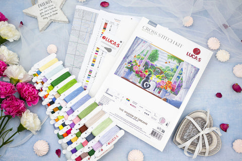 Luca-S The Window of Dreams Cross Stitch Kit 49x32 cm Canvas Threads Needle