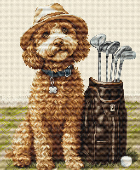 Luca-S Golf Master Counted Cross Stitch Kit 26x31cm Aida Cotton