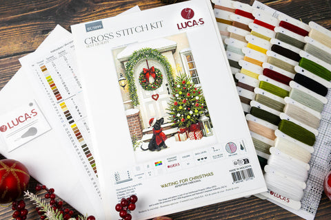 Luca-S Christmas Cross Stitch Kit “Waiting for Christmas” 32x48cm Aida 16 57 Colors