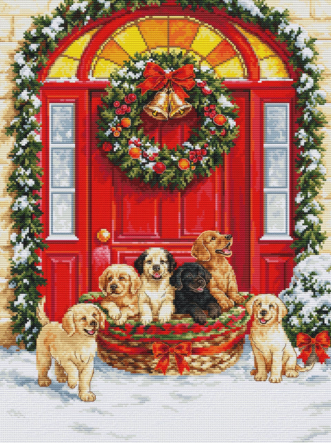 Luca-S Santa’s Delivery Christmas Cross Stitch Kit 29x38cm Zweigart Aida 16