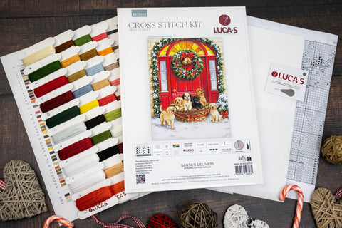 Luca-S Santa’s Delivery Christmas Cross Stitch Kit 29x38cm Zweigart Aida 16