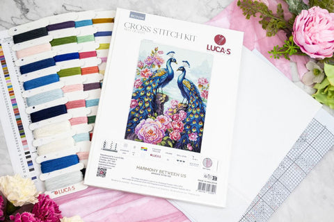Luca-S Animal Cross Stitch Kit 25x35cm, Zweigart Aida 16, 53 Colors Thread Set