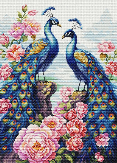 Luca-S Animal Cross Stitch Kit 25x35cm, Zweigart Aida 16, 53 Colors Thread Set