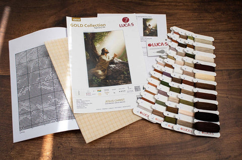 Luca-S Jesus Christ Portrait Cross Stitch Kit 22x33cm, Fabric Threads Needle Chart