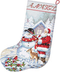 Siuvinėjimo rinkinys Snowman and Santa Stocking SLETIL8016