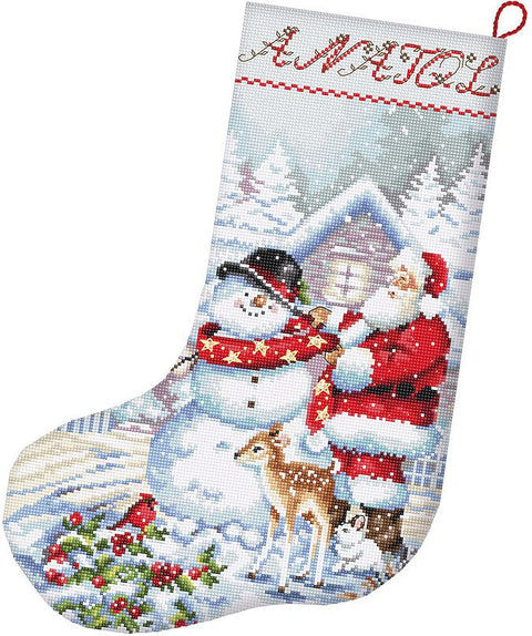 Siuvinėjimo rinkinys Snowman and Santa Stocking SLETIL8016