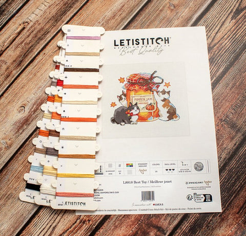 Cross Stitch Embroidery Kit 14x12 cm, LetiStitch, Zweigart Aida 16ct, 100% Cotton Anchor Threads, Intermediate Pattern