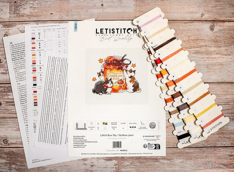 Cross Stitch Embroidery Kit 14x12 cm, LetiStitch, Zweigart Aida 16ct, 100% Cotton Anchor Threads, Intermediate Pattern