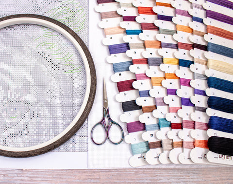 Cross Stitch Kit “Wild Eyes” Wildlife Design, Letistitch, 38 × 27 cm Finished Size, Embroidery Wall Art Project