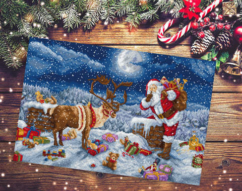 Cross Stitch Kit Silent Night Gift Design, Letistitch, 43 × 29 cm Embroidery Project for Beginners and Advanced Stitchers