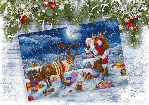 Cross Stitch Kit Silent Night Gift Design, Letistitch, 43 × 29 cm Embroidery Project for Beginners and Advanced Stitchers