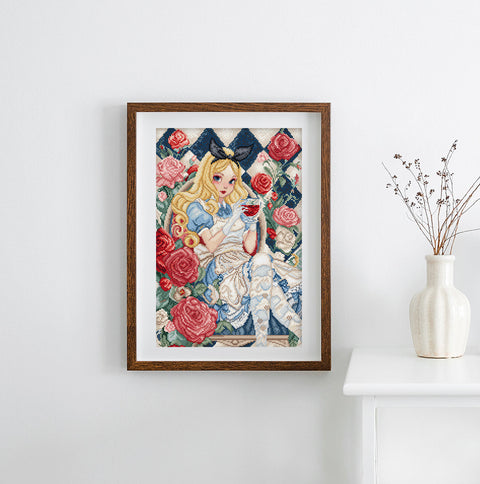 Cross Stitch Embroidery Kit with Wonderland Fantasy Design, Letistitch, 23 x 34 cm