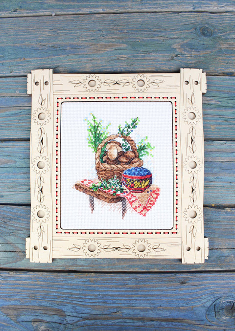 Cross Stitch Embroidery Kit Mushroom Season, 13×11 cm, MP Studia, Beginner-Friendly Forest-Themed Craft Kit