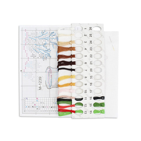 Cross Stitch Embroidery Kit “Simple Lunch,” MP Studia, 13 x 11 cm, Beginner-Friendly Home Craft Project for Framing