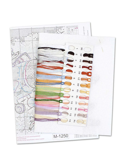 Cross Stitch Kit “Fly South” Animal Design, 15x20 cm, 14 Count White Canvas, 25 Colors, MP Studia DIY Embroidery Kit