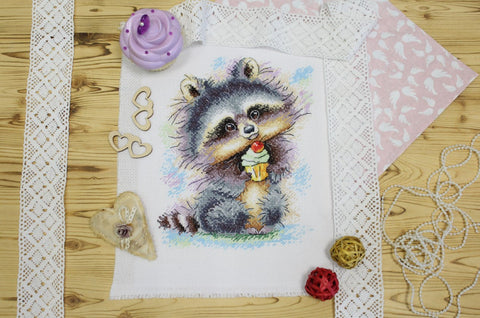 MP Studia Cross Stitch Embroidery Kit, Help Yourself Design, DIY Home Decor Craft Set for Beginners and Advanced Stitchers