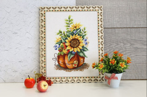 Summer Theme Cross Stitch Kit with Canvas, Threads, Needle, Chart and Instructions – MP Studia