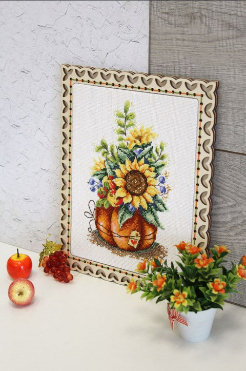 Summer Theme Cross Stitch Kit with Canvas, Threads, Needle, Chart and Instructions – MP Studia