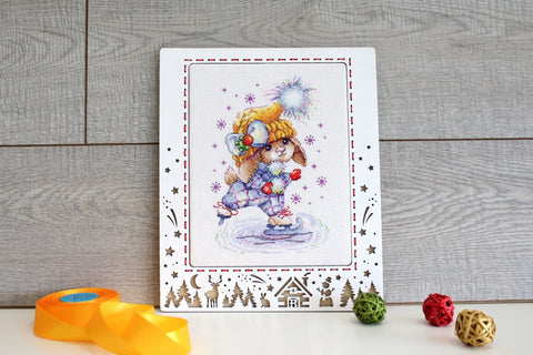 Cross Stitch Embroidery Kit, Skater Urban Design, Multicolor Cotton Threads, Needle, Pattern and Instructions by MP Studia