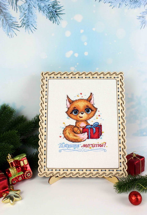 Cross Stitch Embroidery Kit with “Give Dreams!” Inspirational Motif, MP Studia, Clear Pattern for Beginners and Advanced Stitchers