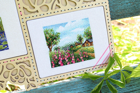 Cross Stitch Embroidery Kit “Summer Day” by MP Studia, Multicolor Design with Canvas, Cotton Threads, Needle and Pattern