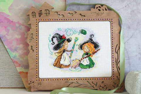 Cross Stitch Embroidery Kit with “Magic Cleaning” Design, Beginner-Friendly Craft Set by MP Studia