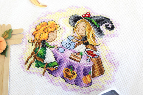 Afternoon Tea Cross Stitch Embroidery Kit, MP Studia Project for Beginners and Advanced Crafters, Kitchen or Living Room Decor