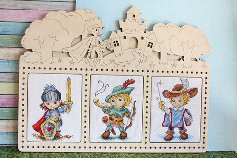 Cross Stitch Kit with Musketeer Motif, MP Studia Classic Design, Fabric, Threads, Needle, Chart and Instructions