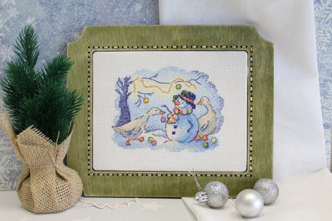 Cross Stitch Embroidery Kit, Winter Snow Activities Design, MP Studia, Beginner-Friendly Craft for Home Décor or Framing