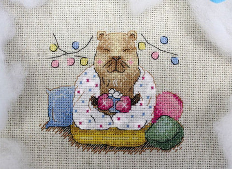 Cross Stitch Embroidery Kit, Warm Evening Landscape, MP Studia, Beginner-Friendly Needlework Set for Home or Travel
