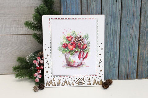 Christmas Cross Stitch Embroidery Kit, MP Studia Holiday Composition with Clear Pattern for Beginners and Advanced Stitchers