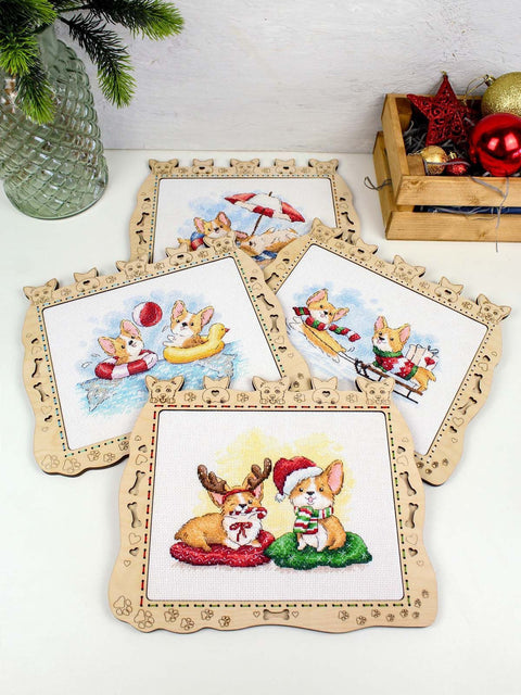 Cross Stitch Kit Beach Vacation Design, 14 × 20 cm, Multicolor Embroidery Set by MP Studia for Beginners and Advanced Crafters