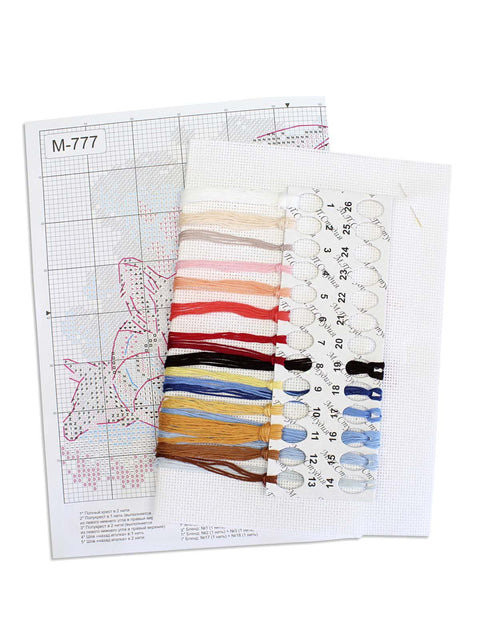 Cross Stitch Kit Beach Vacation Design, 14 × 20 cm, Multicolor Embroidery Set by MP Studia for Beginners and Advanced Crafters