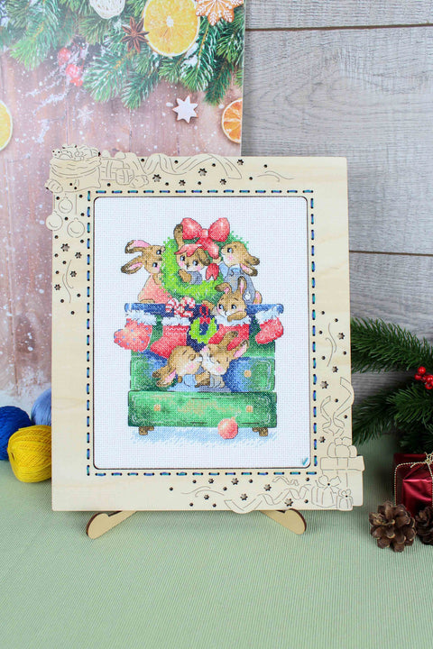 Christmas Counted Cross Stitch Kit, Festive Preparations Design, Aida Fabric, Cotton Floss, MP Studia, Beginner Friendly