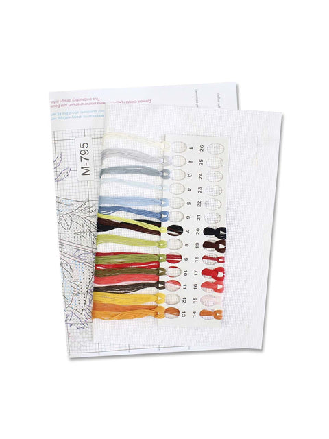 Cross Stitch Kit Autumn Walk Landscape, 18 x 13 cm, 14 Count Canvas, 20 Colors, MP Studia